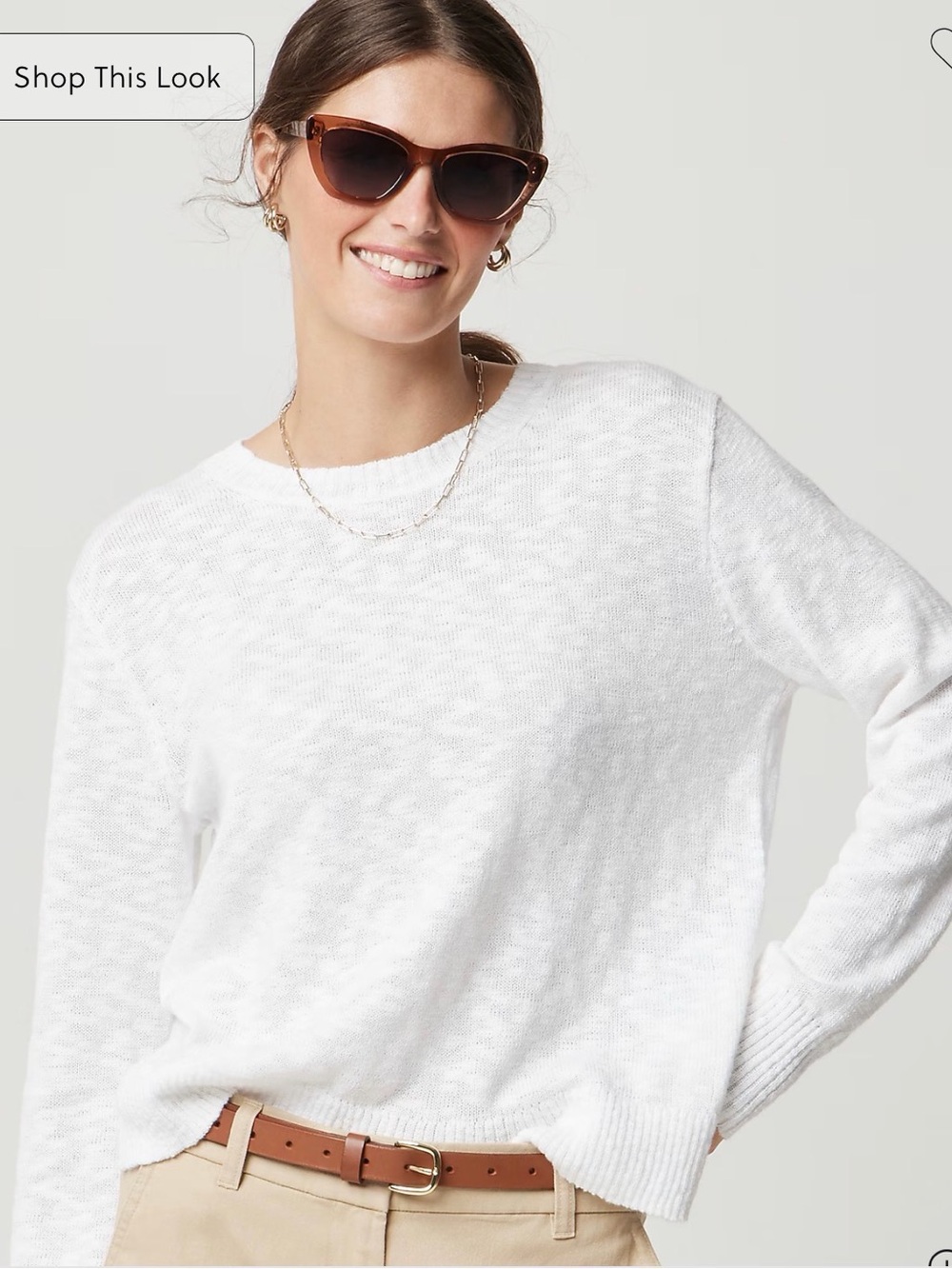 J. Crew Factory White Crewneck Sweater